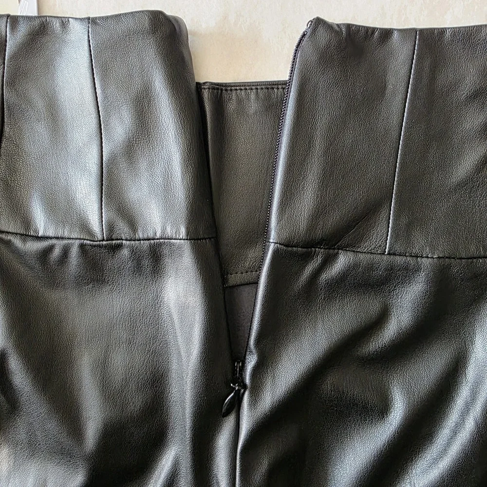 GUESS Corset Faux-Leather Leggings Black Size Large